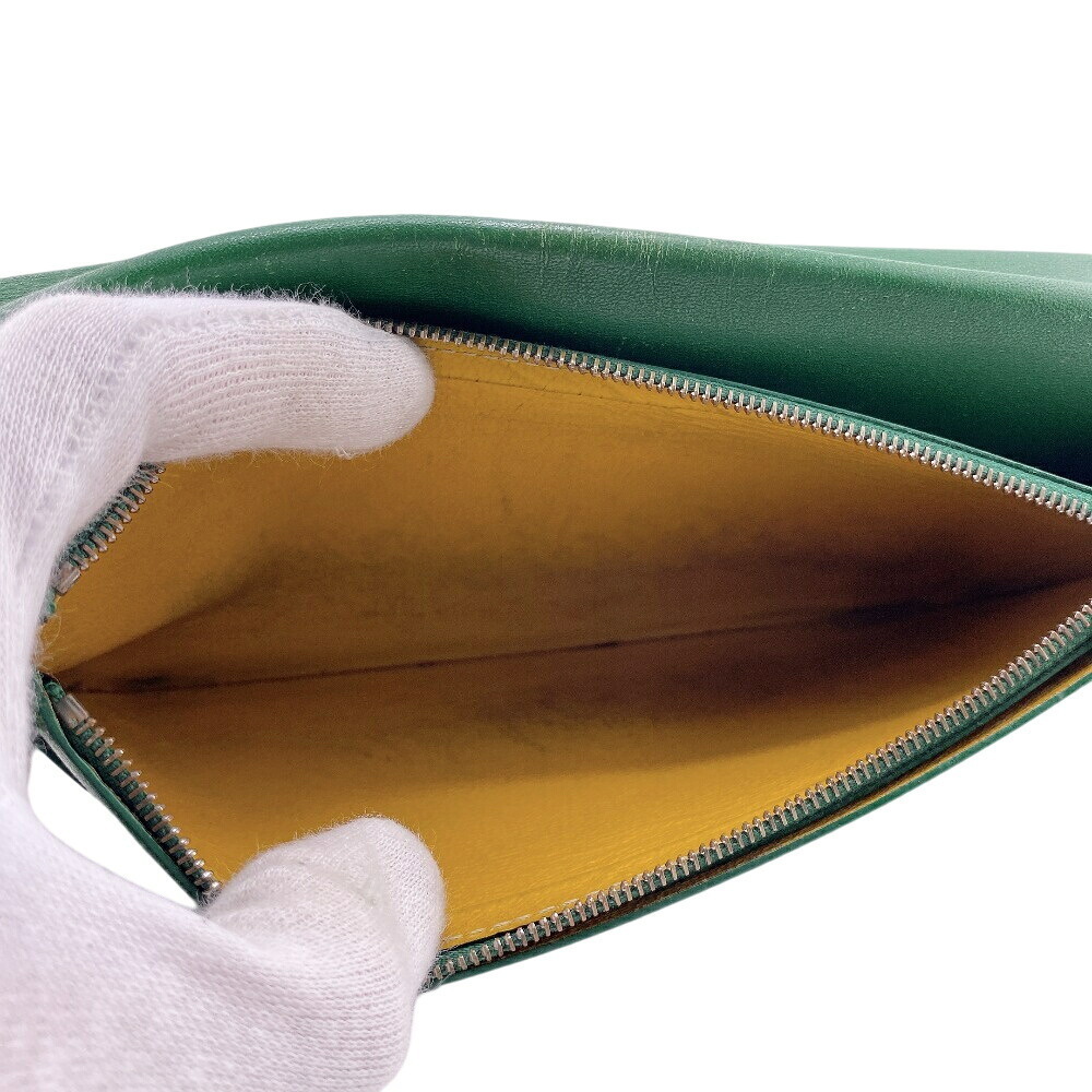 GOYARD Grenelle Herringbone Long Wallet Card Slots Coin Green - Picture 8 of 8